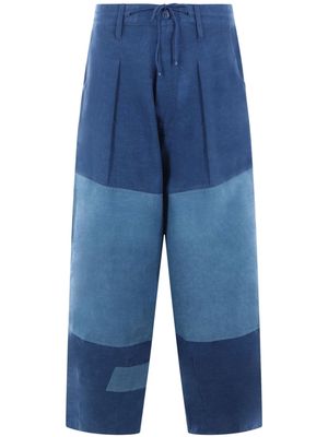 STORY mfg. panelled wide-leg trousers - Blue