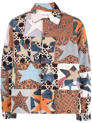 STORY mfg. patchwork-design shirt jacket - Multicolour