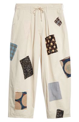 Story mfg. Scatter Patchwork Wide Leg Organic Cotton Pants in Ecru Scatter Patch