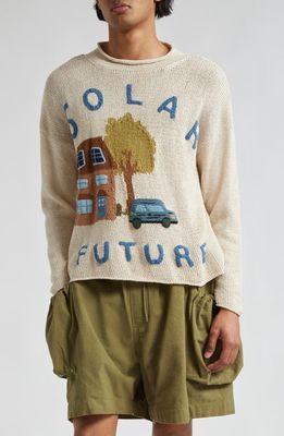 Story mfg. Solar Future Organic Cotton Sweater in Ecru Solar Future