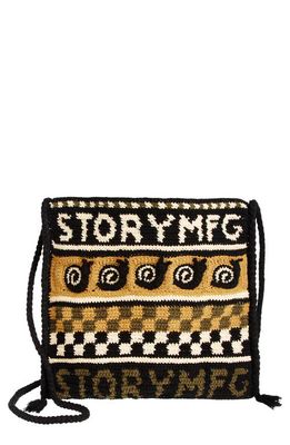 Story mfg. Stash Organic Cotton Crochet Crossbody Bag in Olive Snail