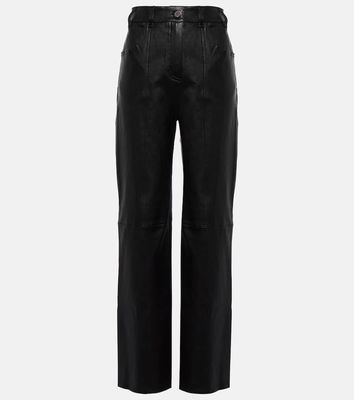 Stouls Benny high-rise leather straight pants