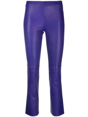 Stouls cropped leather trousers - Purple