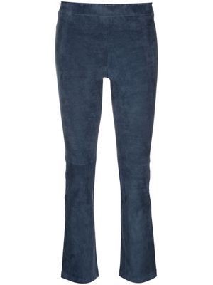 Stouls distressed cropped leather trousers - Blue