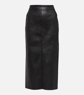Stouls Taylor leather midi skirt