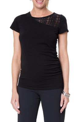 Stowaway Collection City Maternity/Nursing T-Shirt in Black