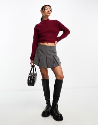 Stradivarius knit sweater in cherry red-Pink
