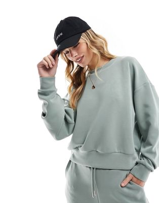 Stradivarius soft touch sweatshirt in green - part of a set