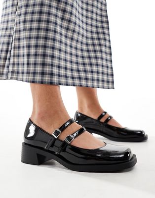 Stradivarius square toe mary janes in black