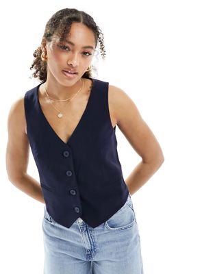 Stradivarius tailored vest in navy