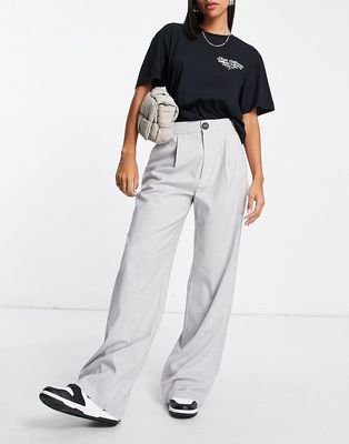 Stradivarius wide leg relaxed dad pants in gray