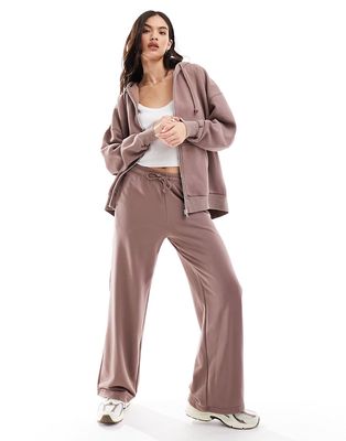 Stradivarius wide leg sweatpants in washed brown - part of a set
