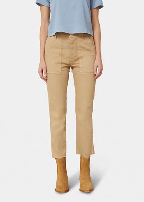 Straight Cropped Army Trousers