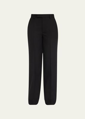 Straight-Leg Wool Tailored Trousers