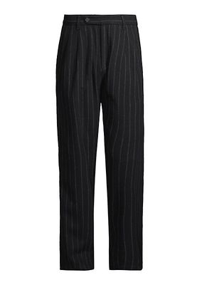 Strallo2 Pinstriped Wool Trousers