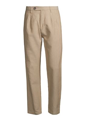 Strallo2 Striped Linen & Cotton-Blend Trousers