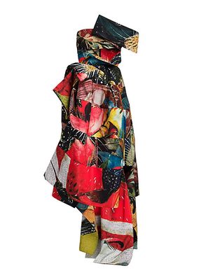 Strapless Bosch-Print Gown