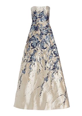 Strapless Brocade Gown
