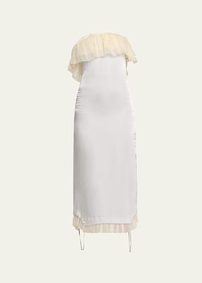 Strapless Fluid Upside-Down Midi Dress