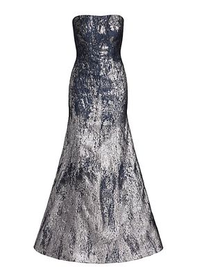 Strapless Jacquard Gown