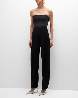Strapless Ribbed Techno Cady Jumpsuit