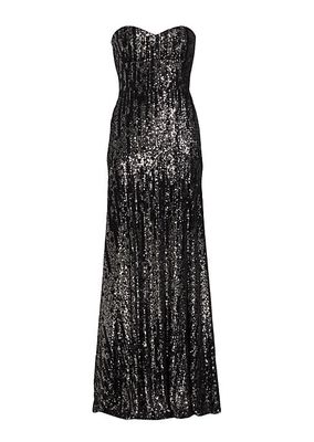 Strapless Sequined Gown