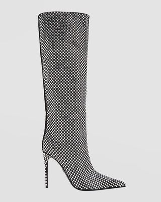 Strass Silk Tall Stiletto Boots