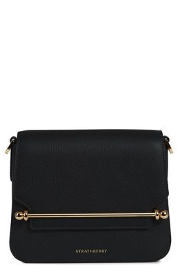 Strathberry Ace Mini Leather Crossbody Bag in Black