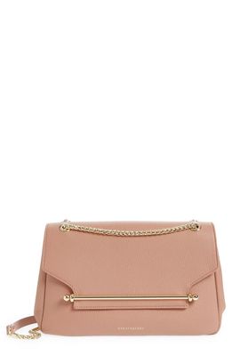 Strathberry East/West Leather Shoulder Bag in Blush Rose