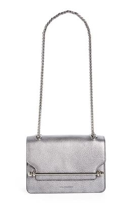 Strathberry Mini East/West Leather Crossbody Bag in Dark Silver