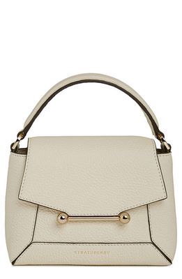 Strathberry Mini Mosaic Leather Top Handle Bag in Vanilla