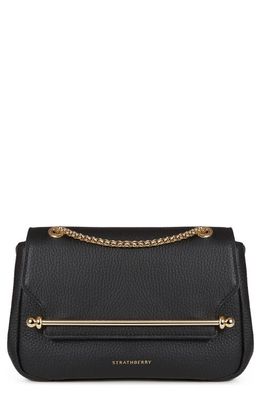 Strathberry Mini Soft Leather East/West Shoulder Bag in Black