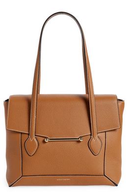 Strathberry Mosaic Leather Tote in Tan/Vanilla