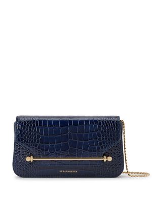 Strathberry Multrees crocodile-effect clutch bag - Blue