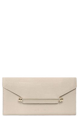 Strathberry Multrees Leather Chain Wallet in Oat