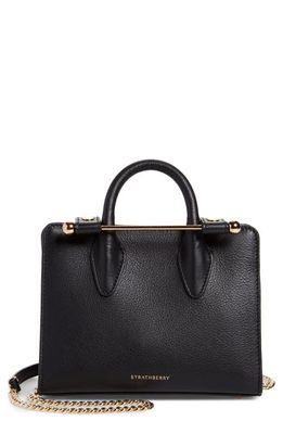 Strathberry Nano Leather Tote in Black