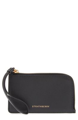 Strathberry Princes Street Leather Wristlet in Black