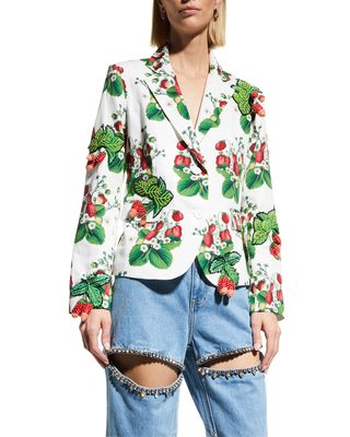 Strawberry Fields Embroidered Blazer Jacket