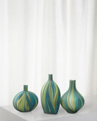 Stream Striped Glass Vessels, Set of 3