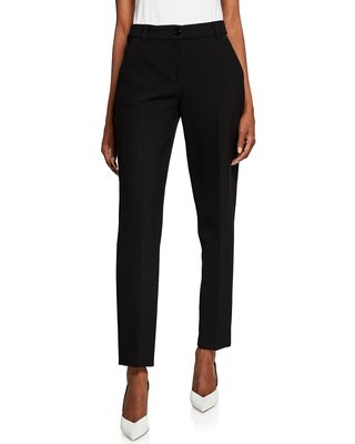Stretch Cady Full-Length Trousers