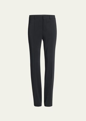 Stretch Gabardine Straight-Leg Trousers