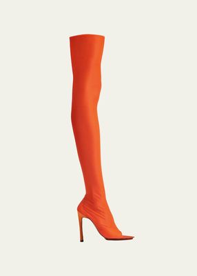 Stretch Over-The-Knee Sandal Boots