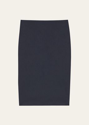 Stretch Wool Short Pencil Skirt