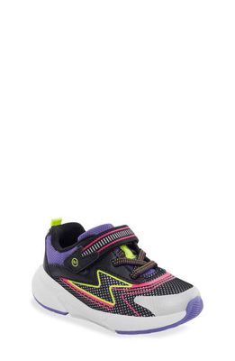 Stride Rite Kids' Lighted Cosmic 2.0 Sneaker in Black/Neon