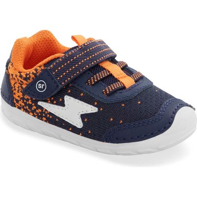 Stride Rite Soft Motion Zips Runner Sneaker in Navy/Orange 