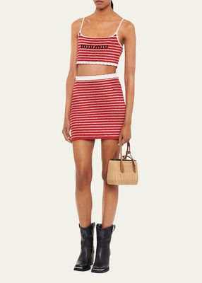 Stripe Boucle Mini Skirt