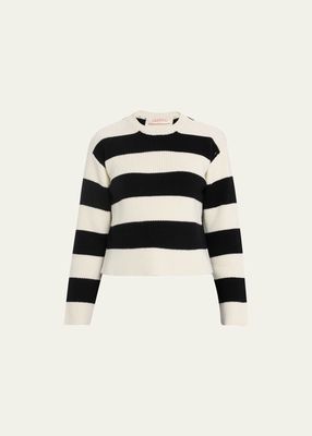 Stripe Cropped Wool Sweater