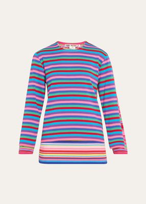 Stripe Double Layer Wool Top