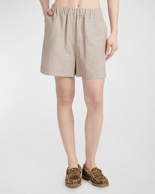 Stripe Jacquard Pull-On Shorts