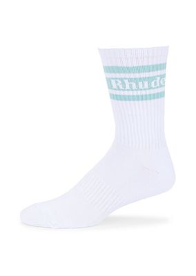 Stripe Logo Cotton-Blend Socks